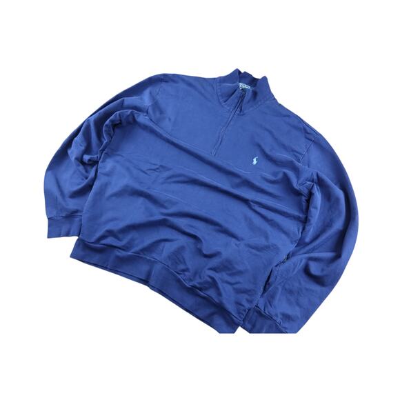 Polo By Ralph Laruen Blue Zip Up Sweatshirt/ Pockets Men's L - Picture 2 of 7